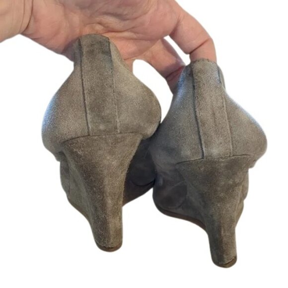 Lanvin Paris grey suede ballet wedge pumps size 37 - Picture 5 of 9